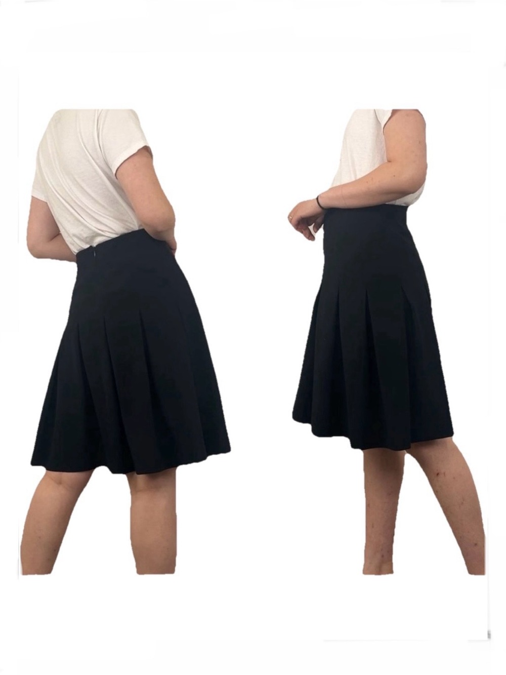St John Pleated Black Mini Skirt